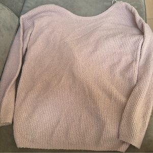 Design lab pink sweater with knotted back